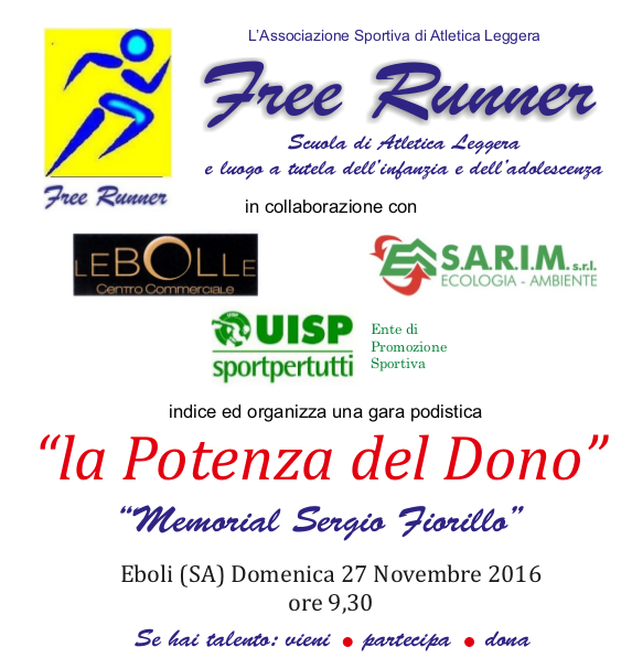 La potenza del dono – Memorial Sergio Fiorillo – Eboli (Sa) 27 novembre 2016