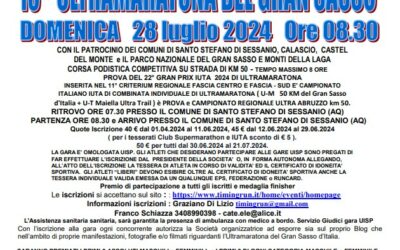 Ultramaratona del Gran Sasso – Santo Stefano di Sessanio (Aq) 28 luglio 2024