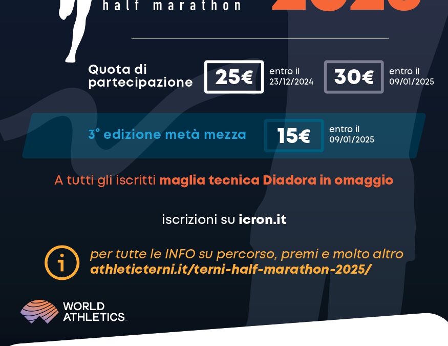 Terni half marathon – Terni 12 gennaio 2025